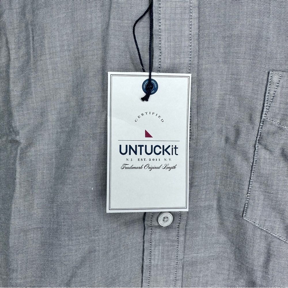 UNTUCKit Valadige Gray Long Sleeve Button Up Mens XXXL Shirt - Picture 5 of 5